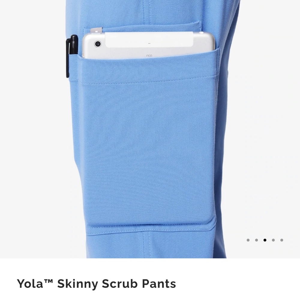 FIGS Yola Skinny Scrub Pants ceil blue Medium